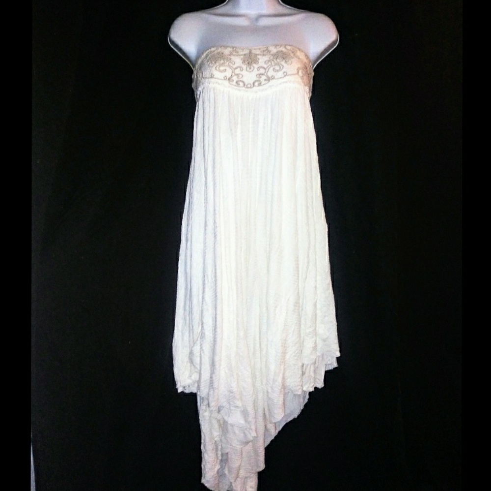 White gauzy free people dress
